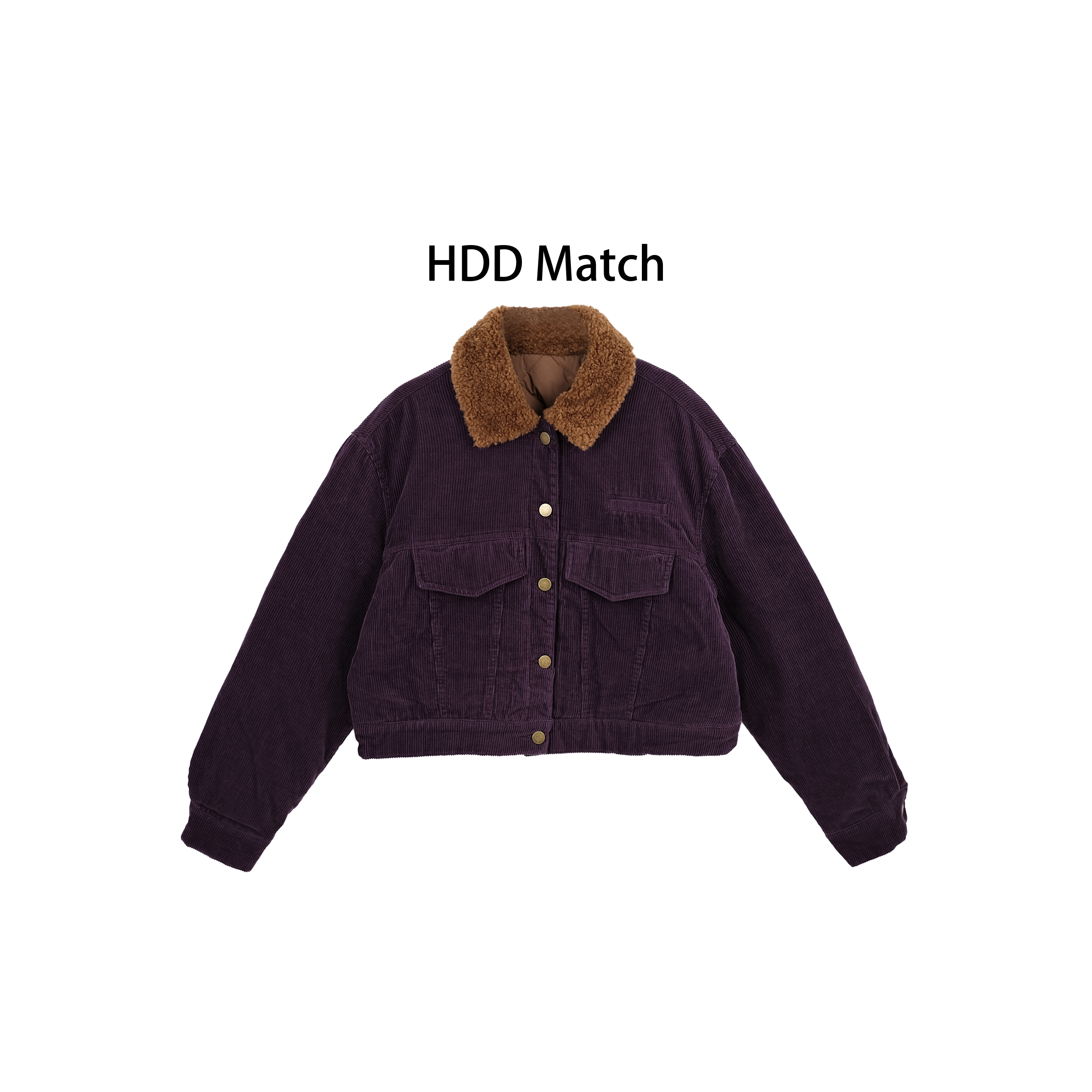 HDD- "条绒公式" 90白鸭绒 冬季女款设计条绒毛领羽绒服 Y9619