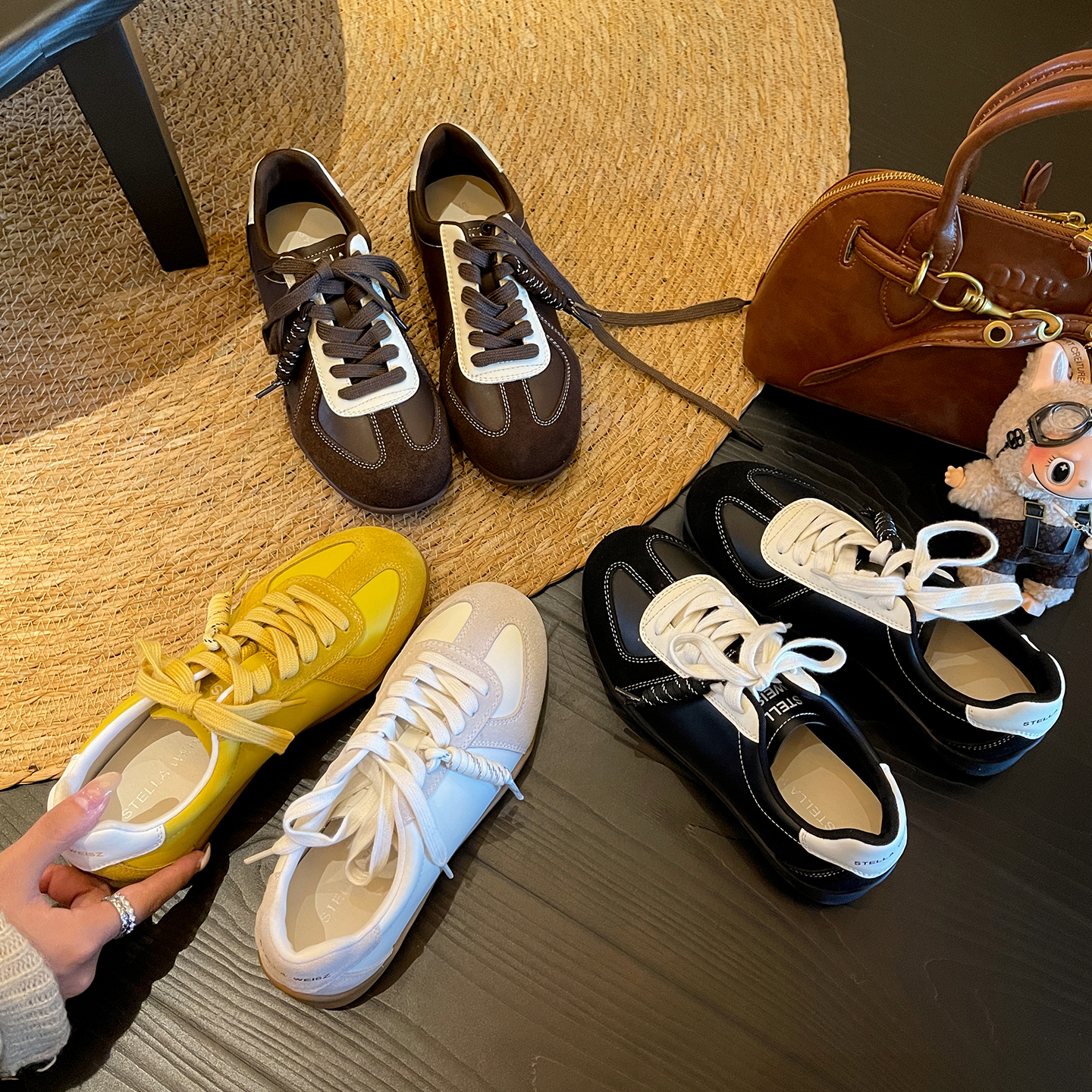 复古拼色内增高4cm德训鞋女2025新款秋厚底运动鞋阿甘休闲鞋板鞋