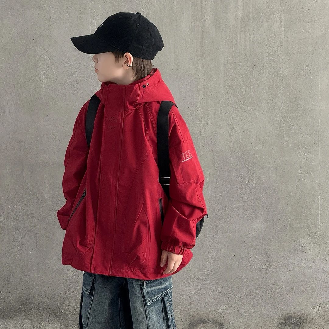 儿童装男童外套春秋款6-12岁潮款中大童秋装连帽风衣男孩休闲韩版