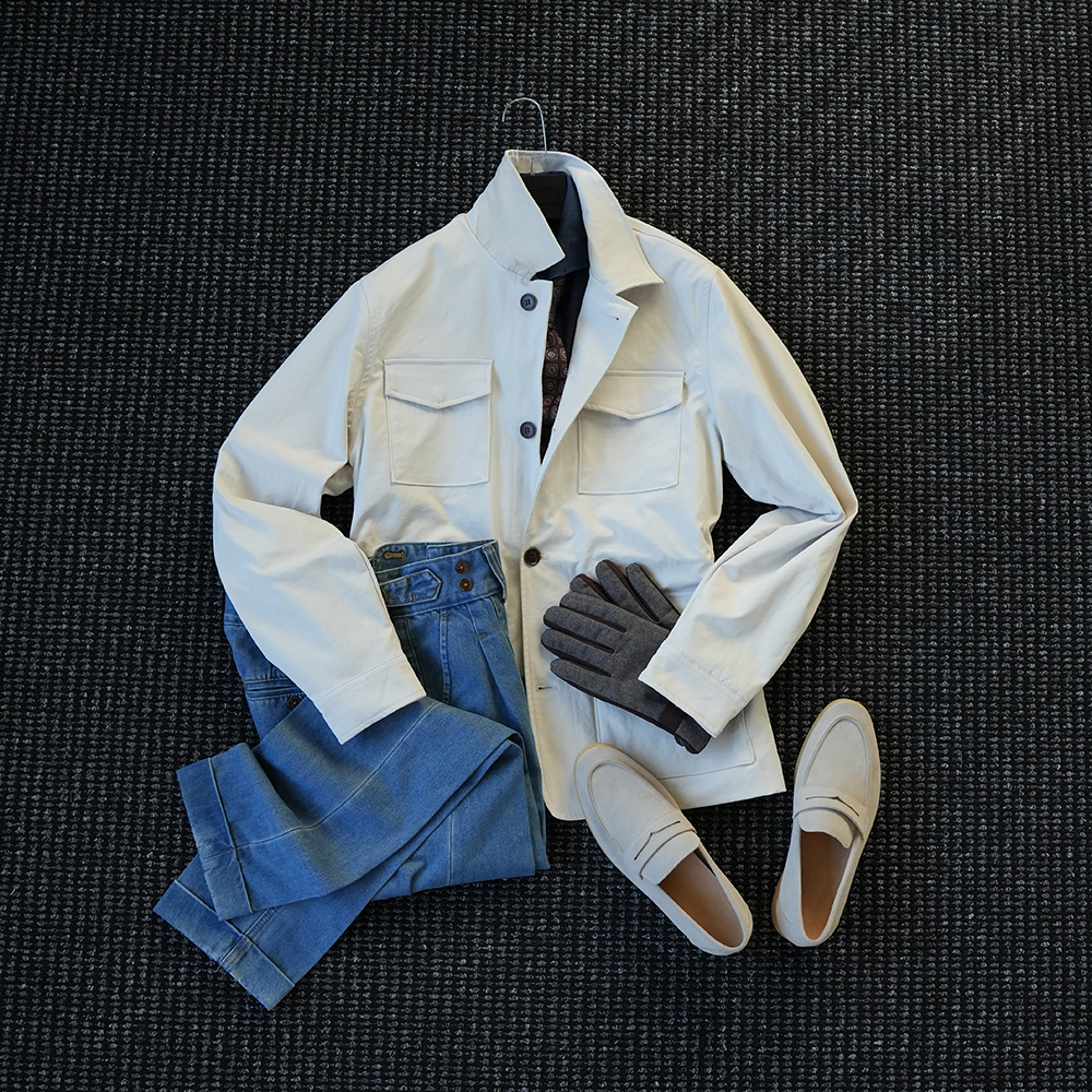 CssuGent那不勒斯皇后高定多口袋收腰猎装夹克男绅装高端痞帅外套