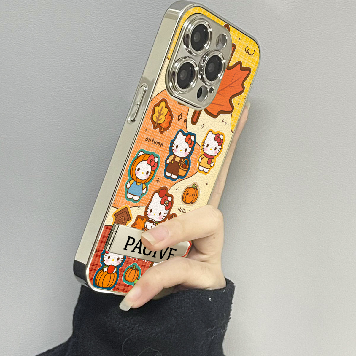 枫叶kt猫适用苹果16Pro Max手机壳iPhone华为OPPO小米vivo贴皮套