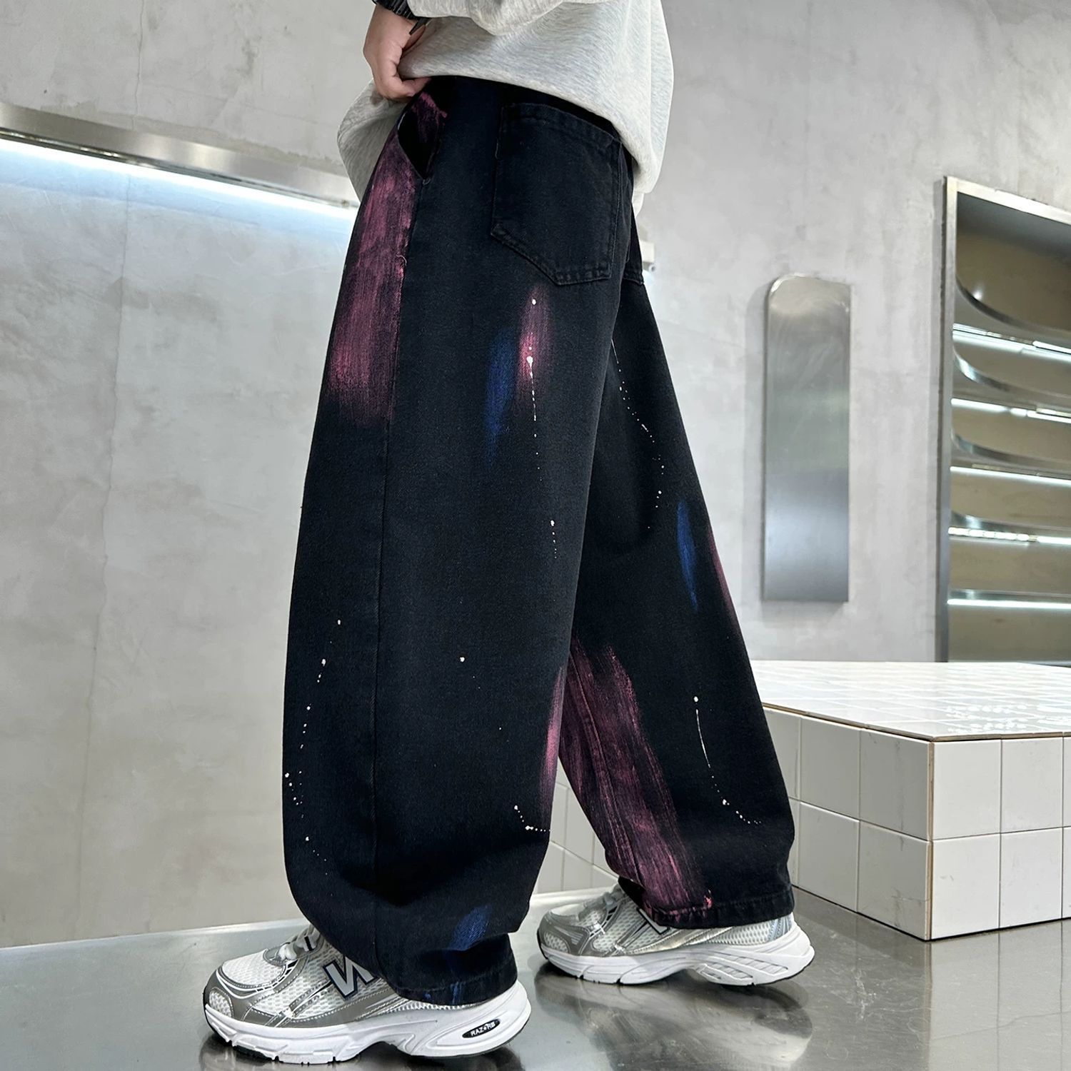 男童牛仔裤加绒加厚中大童一体绒长裤宽松潮酷小男孩秋冬裤子童裤