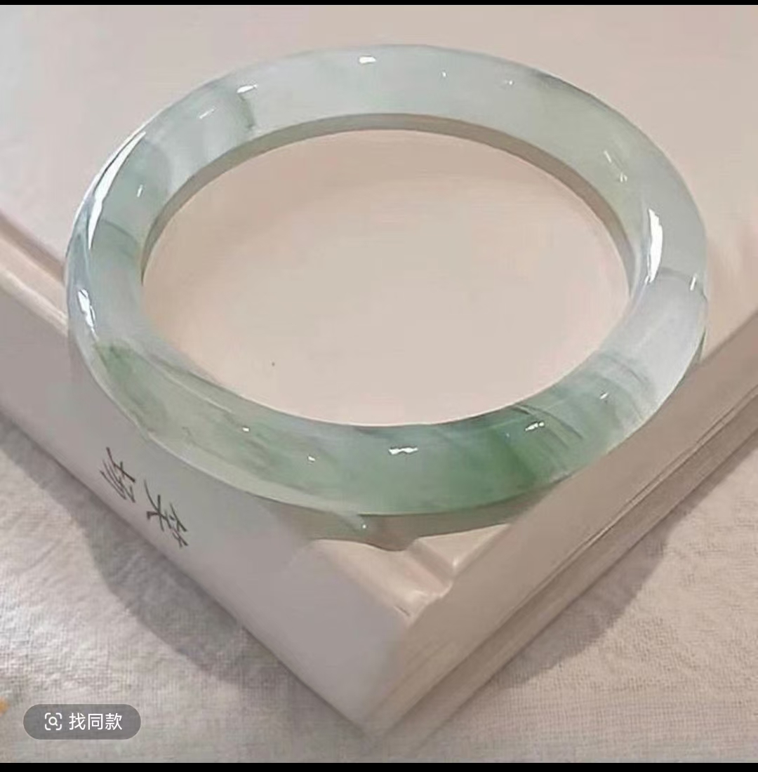 【节日礼物】 精美天翠色手镯粗款古风配饰玻璃圆条叮当镯