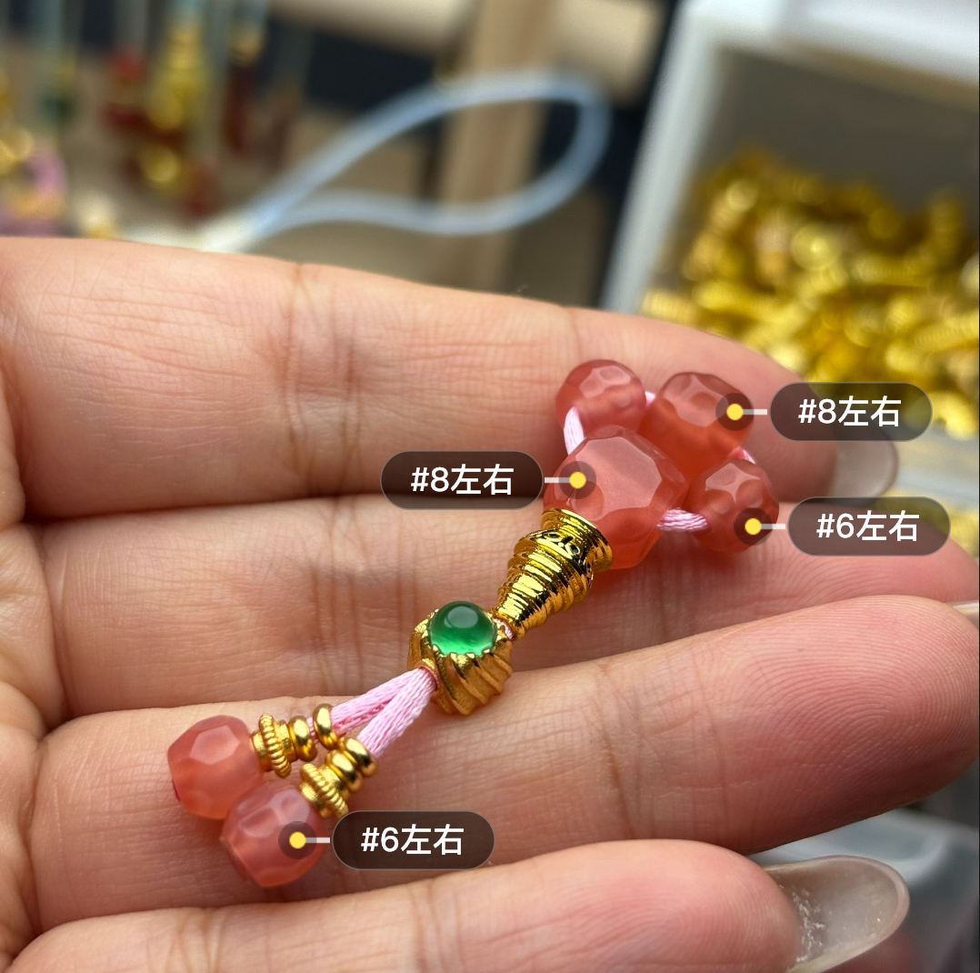 粉糯三通文玩配饰适合6mm以下串使用（随机发货）