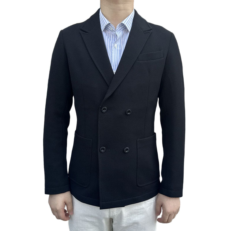 MJ133964 意大利进口 春秋新款男西装外套休闲单层双排扣黑色西服