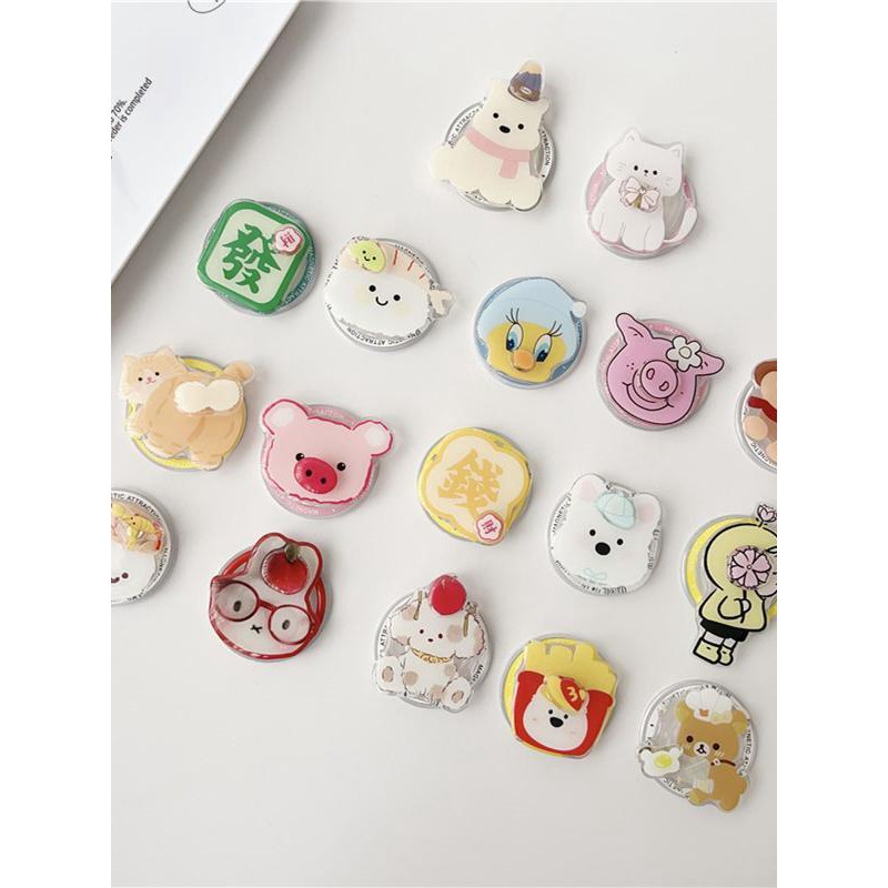 MagSafe磁吸支架猫咪狗狗旋转气囊伸缩手机架指环扣强力吸附ins