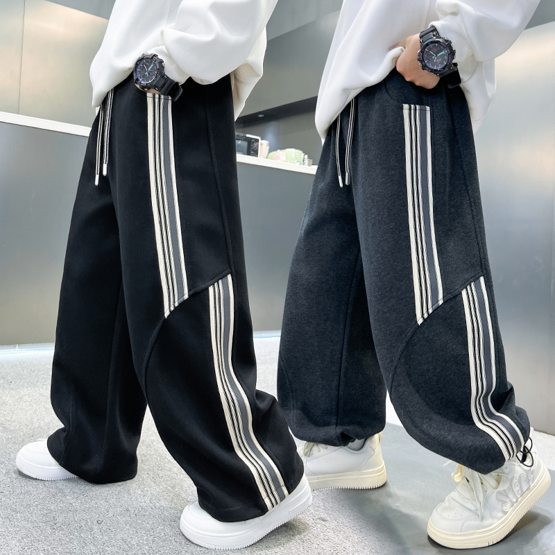 儿童装男童春秋款针织卫裤2025新款男孩秋装裤子运动休闲长裤痞帅