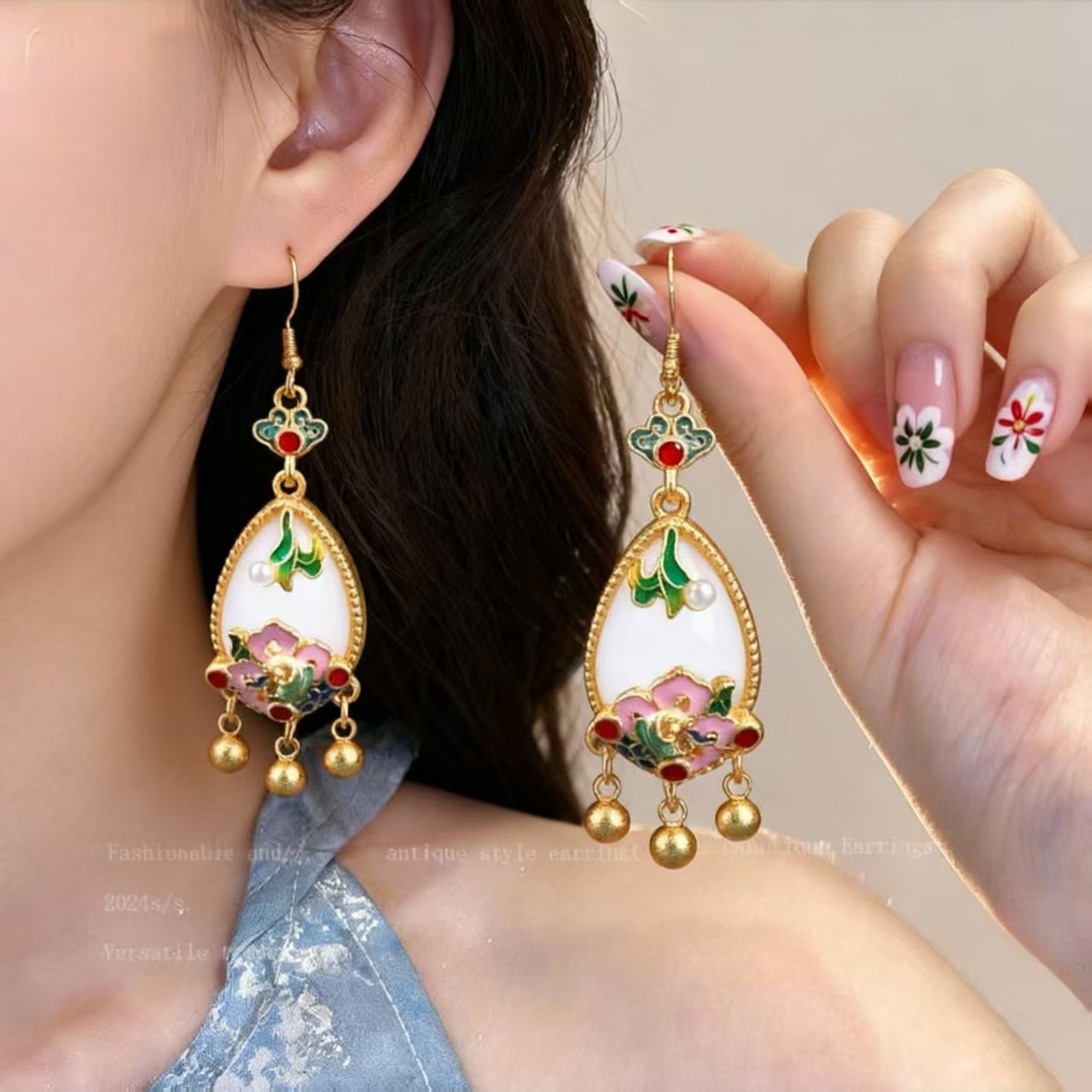 铜合金珐琅耳饰 超强气场耳环2025新款爆款高级感小众设计ins饰品