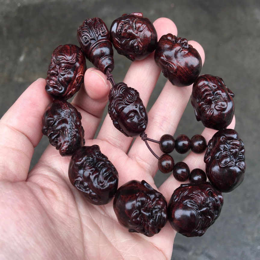 十八罗汉手工高货保真海南黄花梨老料高货