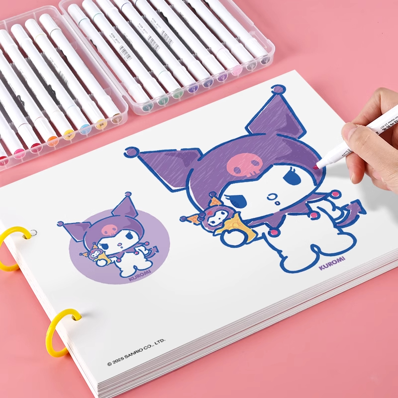 三丽鸥涂色本幼儿园儿童3-6岁涂色书马克笔涂鸦绘画宝宝画画本