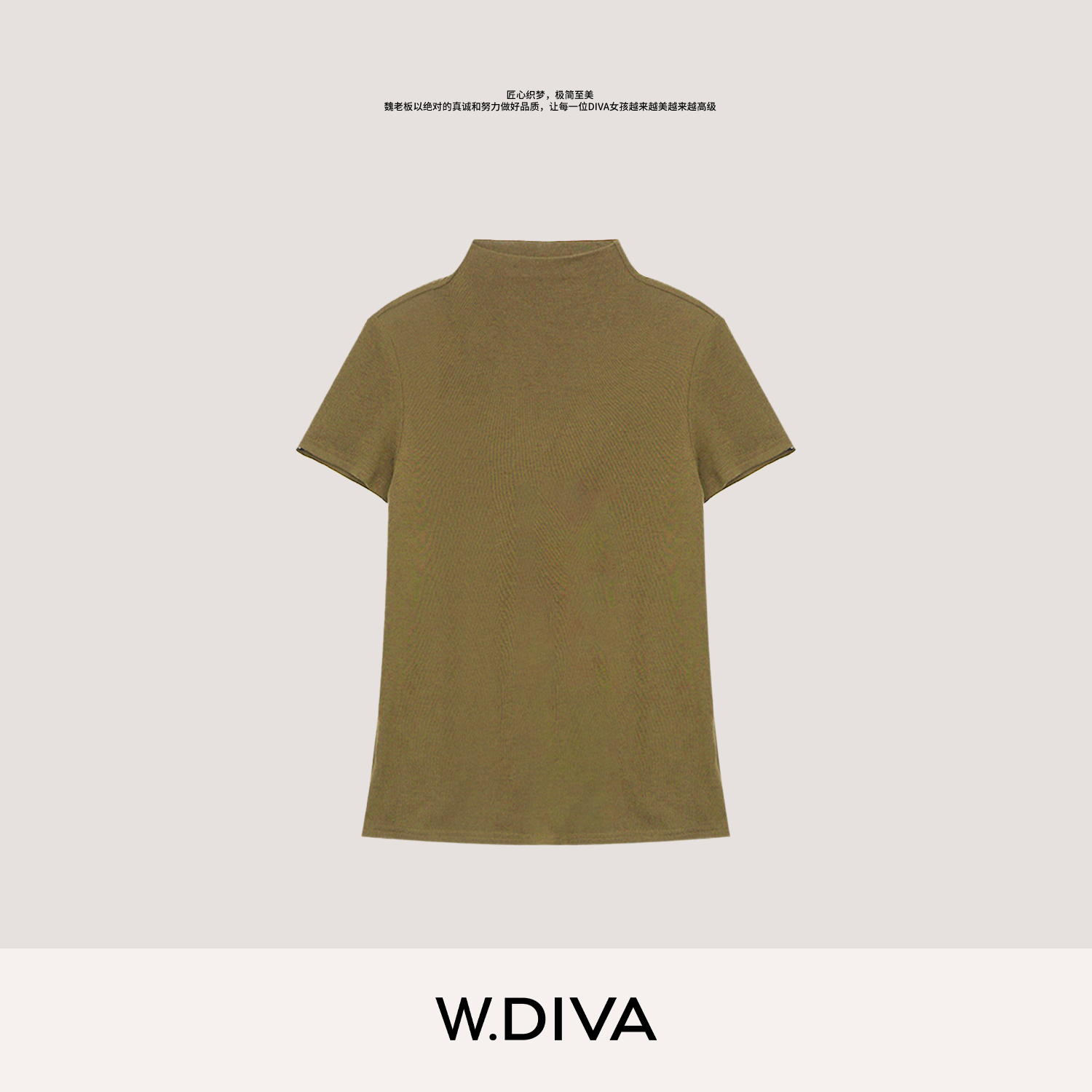 W.Diva【德文】美丽诺丝光羊毛+兰精天丝针织衫洋气衣服女2Z2112137