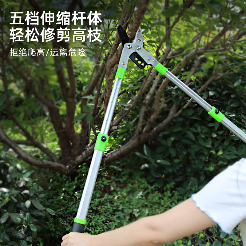 伸缩高枝剪园林果树大力剪SK5粗枝剪刀可伸缩铝合金杆修高树枝剪
