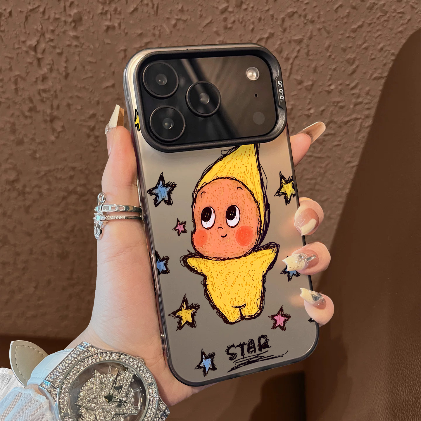 星星小人适用苹果17promax手机壳iPhone16pro卡通可爱15plus外壳