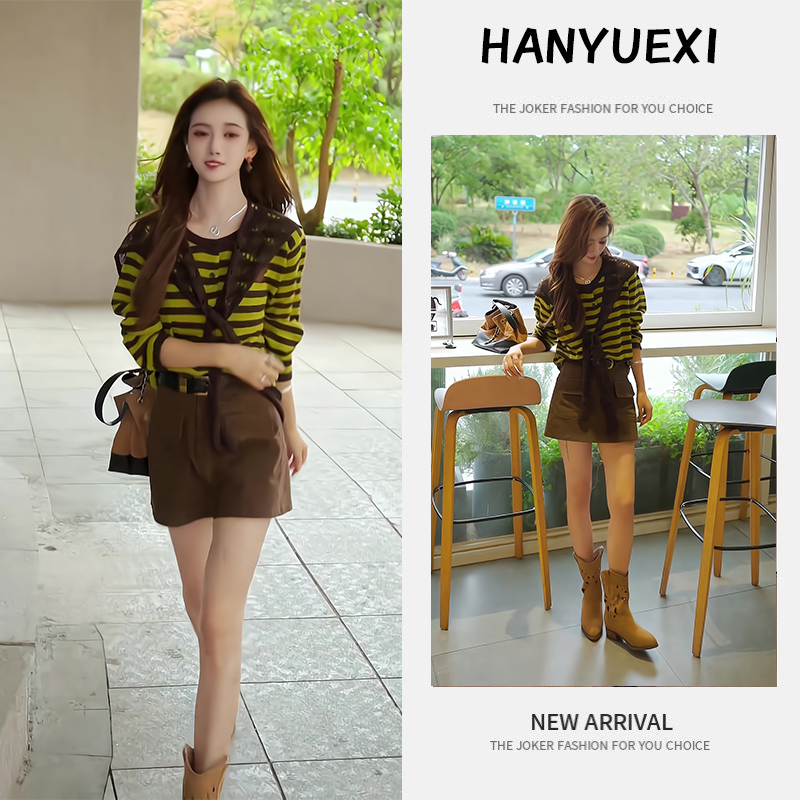 秋季一整套女装2025新款韩版休闲显瘦气质时尚长袖上衣裤裙两件套