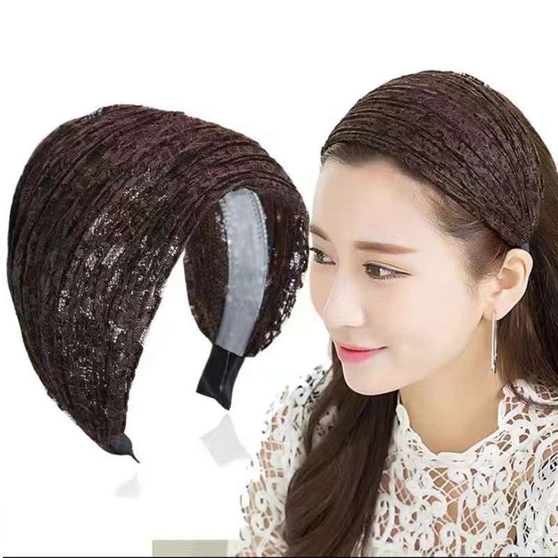 布艺发饰 带齿防滑发箍遮白发女宽边压发碎发卡超宽头箍网红头饰