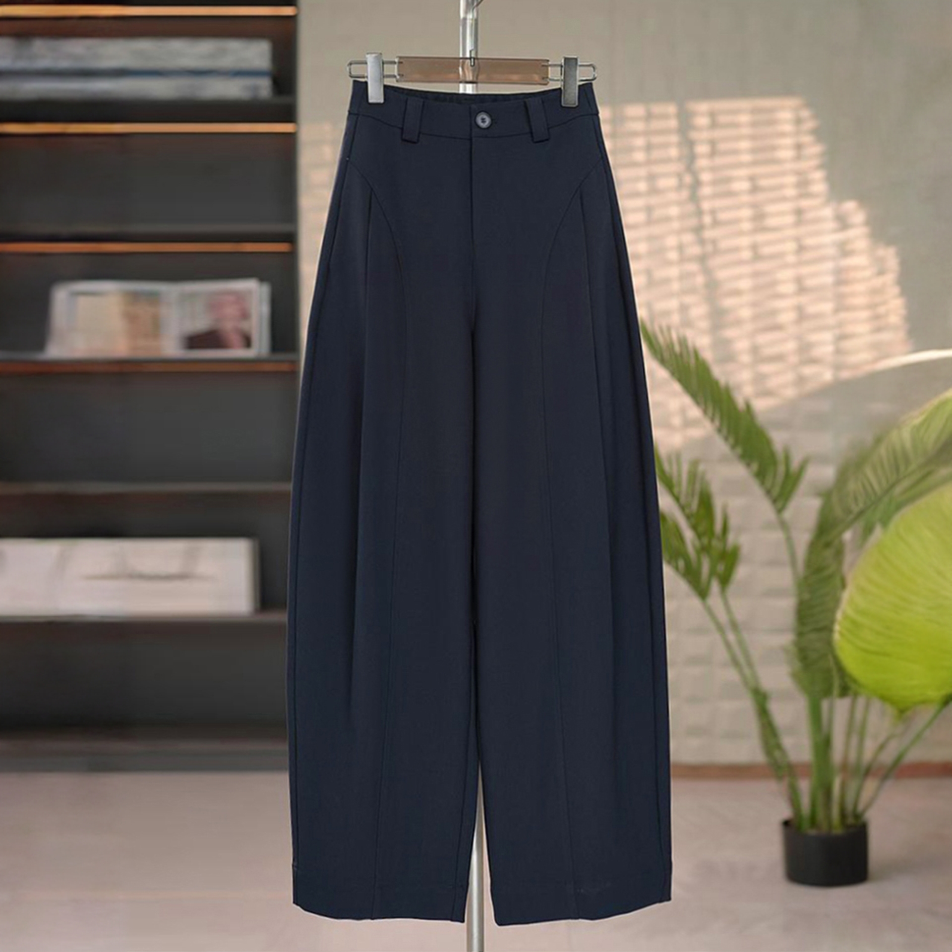 宽松阔腿裤女2025新款弯刀裤秋季裤子高腰西装裤高级感垂感休闲裤