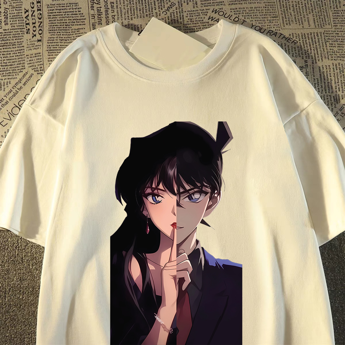 100%纯棉重磅短袖男女同款t恤男装高街韩系动漫宽松夏半袖百搭Zy9