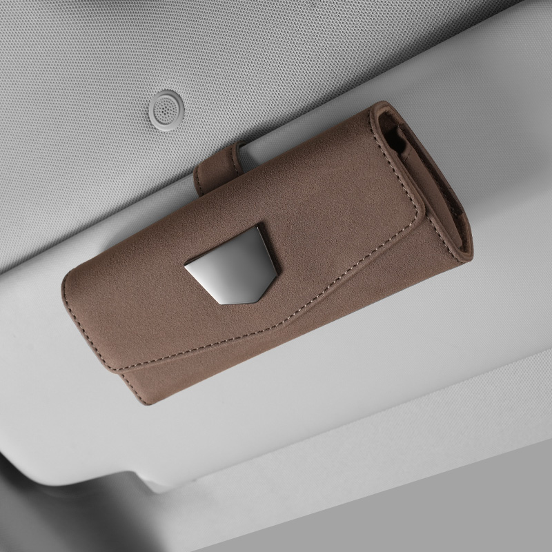 蔚豪新款汽车眼镜盒遮阳板收纳盒夏天开车太阳墨镜加油卡片储物盒