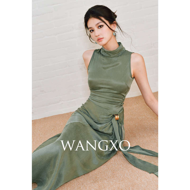 WANGXO 铜氨丝纽结式连衣裙259528W