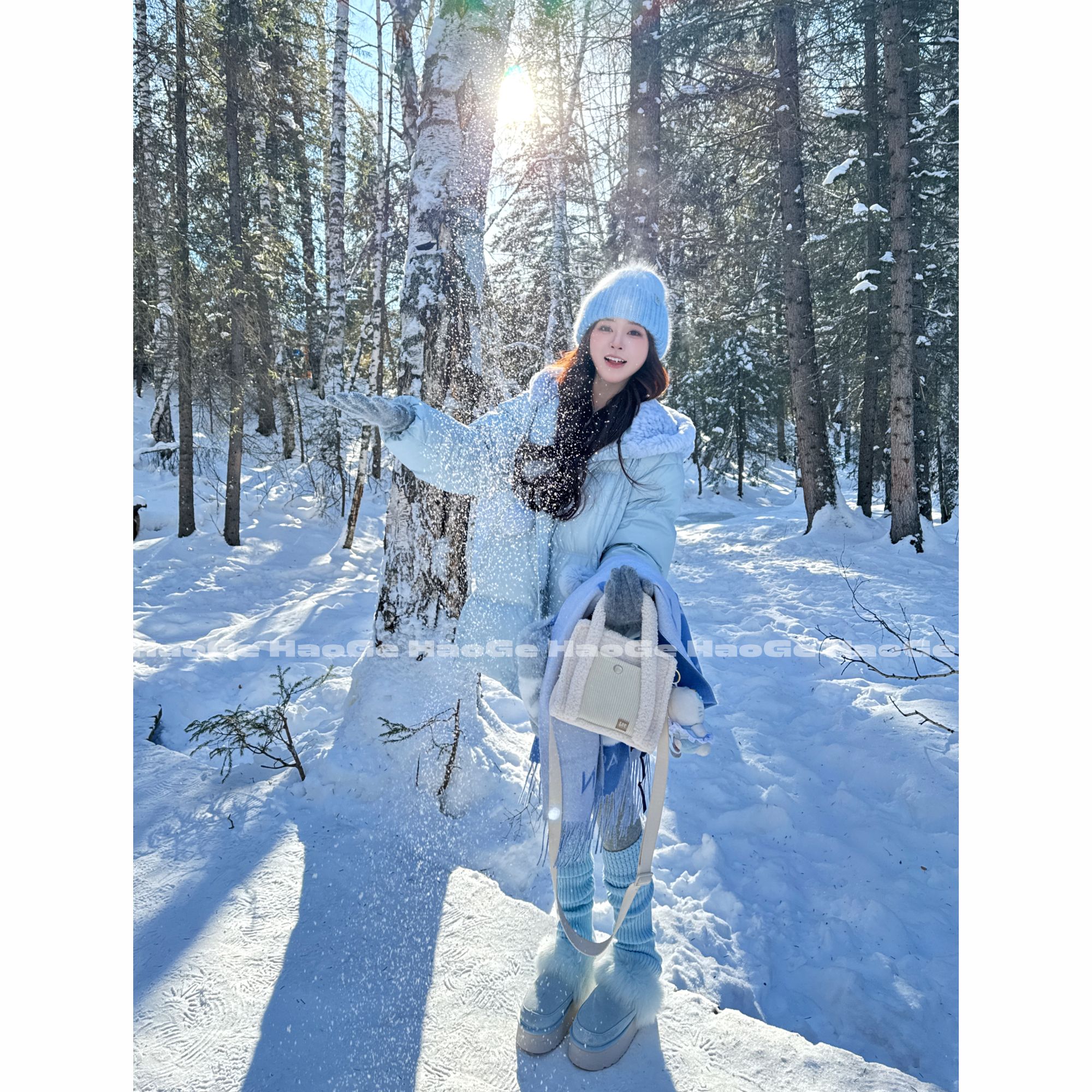 浩哥严选●兔兔情书HGQ5YRF4055A羽绒服预女款加厚保暖冬季宽松版