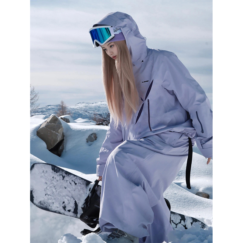 KSKM淡紫色滑雪服套装女2026秋冬新款户外星芒设计加厚雪服穿搭男