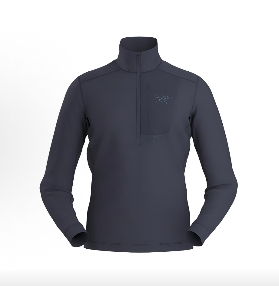 【正品国现】Arcteryx 始祖鸟 Rho LT Zip 纯色logo印花抓绒长袖