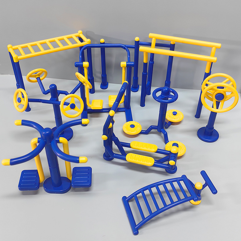 迷你微缩仿真健身锻炼运动器材扭腰漫步机模型过家家单双杠玩具