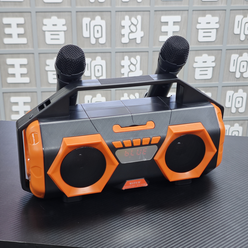 家庭KTV音响5356M套装炫彩家用卡拉ok一体机麦克风话筒唱歌K歌