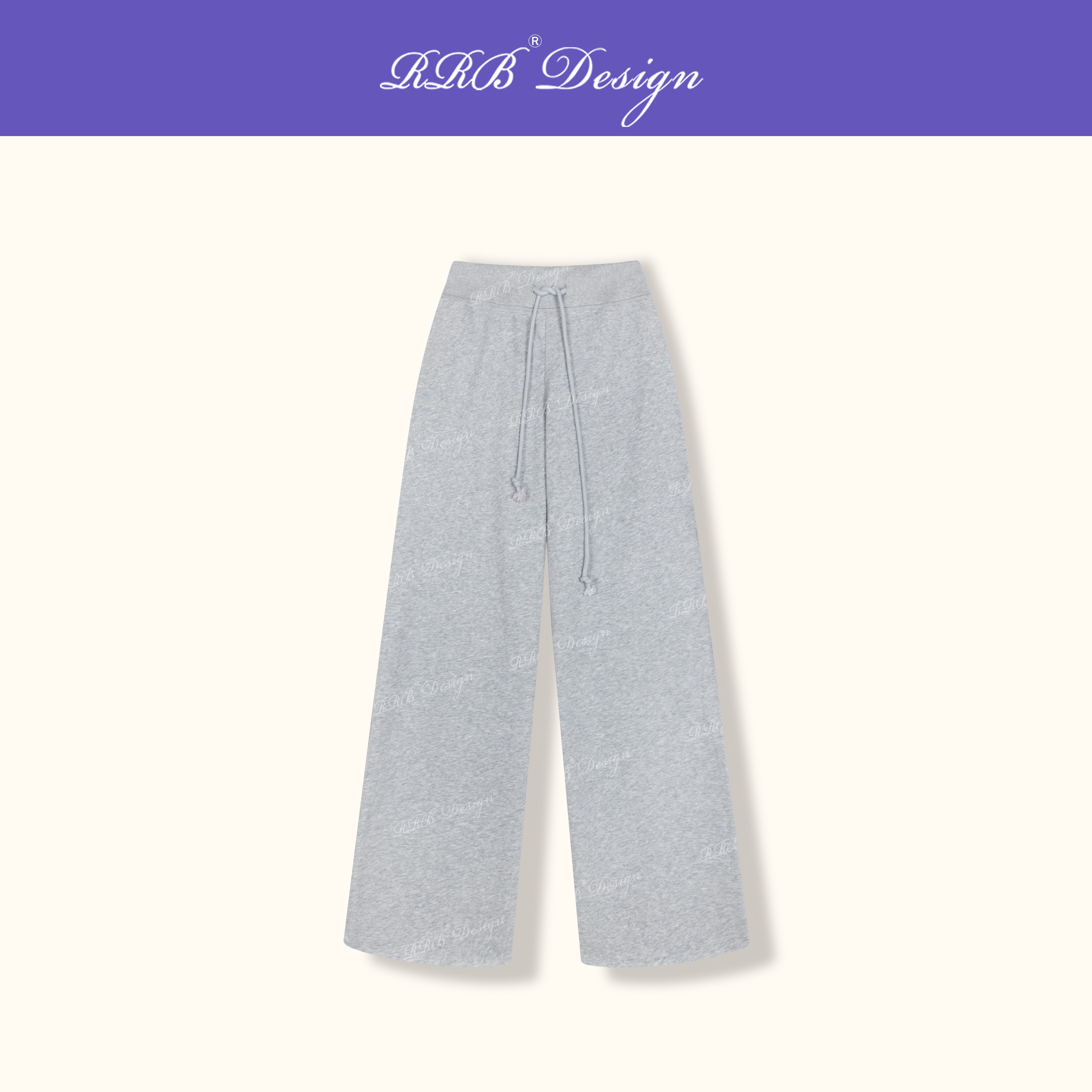 RRB Design 「无边裤」美式复古无侧缝毛边休闲显瘦松紧腰直筒裤