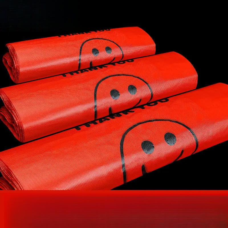 塑料袋笑脸袋红色喜庆包装袋加厚打包袋超市购物袋家用手提袋