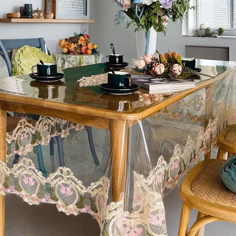 薄款透明桌布PVC防水防油免洗餐桌玻璃茶几布长方形网红款盖布