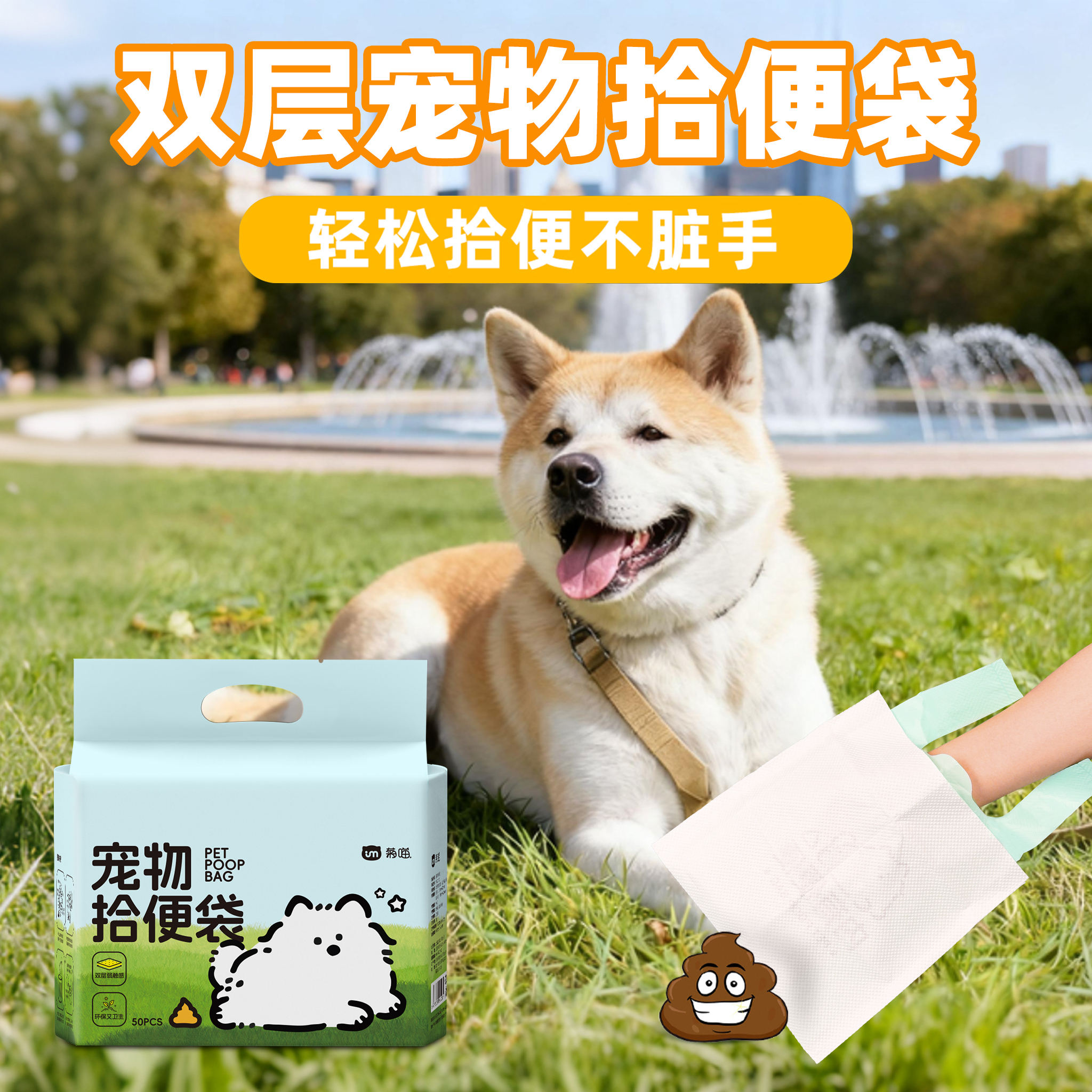 宠物便便袋户外遛狗狗拾便袋捡屎神器一次性垃圾袋拾便器宠物用品