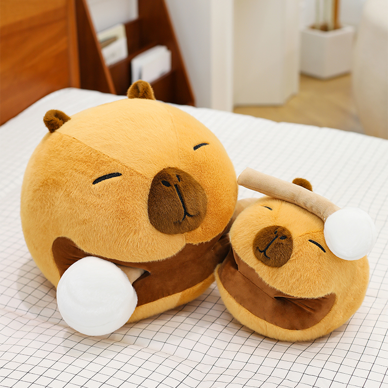 爆款卡皮巴拉木鱼豚玩偶可爱创意毛绒玩具大号公仔七夕礼物送女友