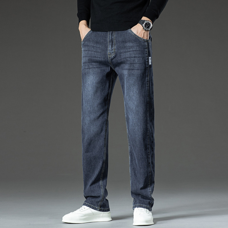 高端牛仔裤男士春秋款宽松直筒长裤休闲中年2025秋季新款裤子