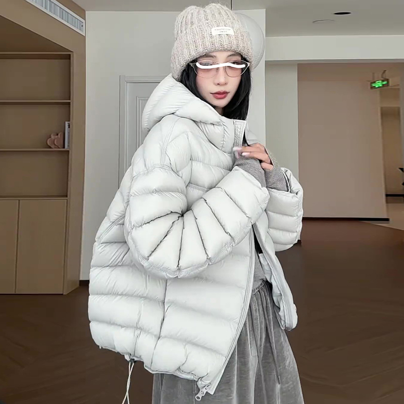 排骨泡芙羽绒服女轻薄短款2025冬季新款韩版防寒连帽时尚爆款外套
