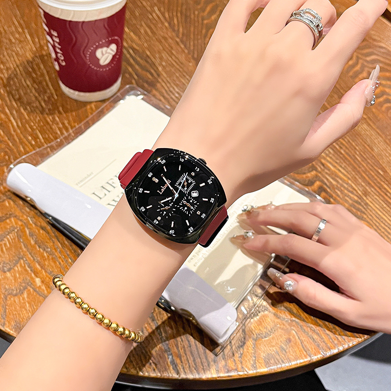 【娟子】爆款简约时尚休闲方盘女士手表洋气潮流个性女防水腕表 419