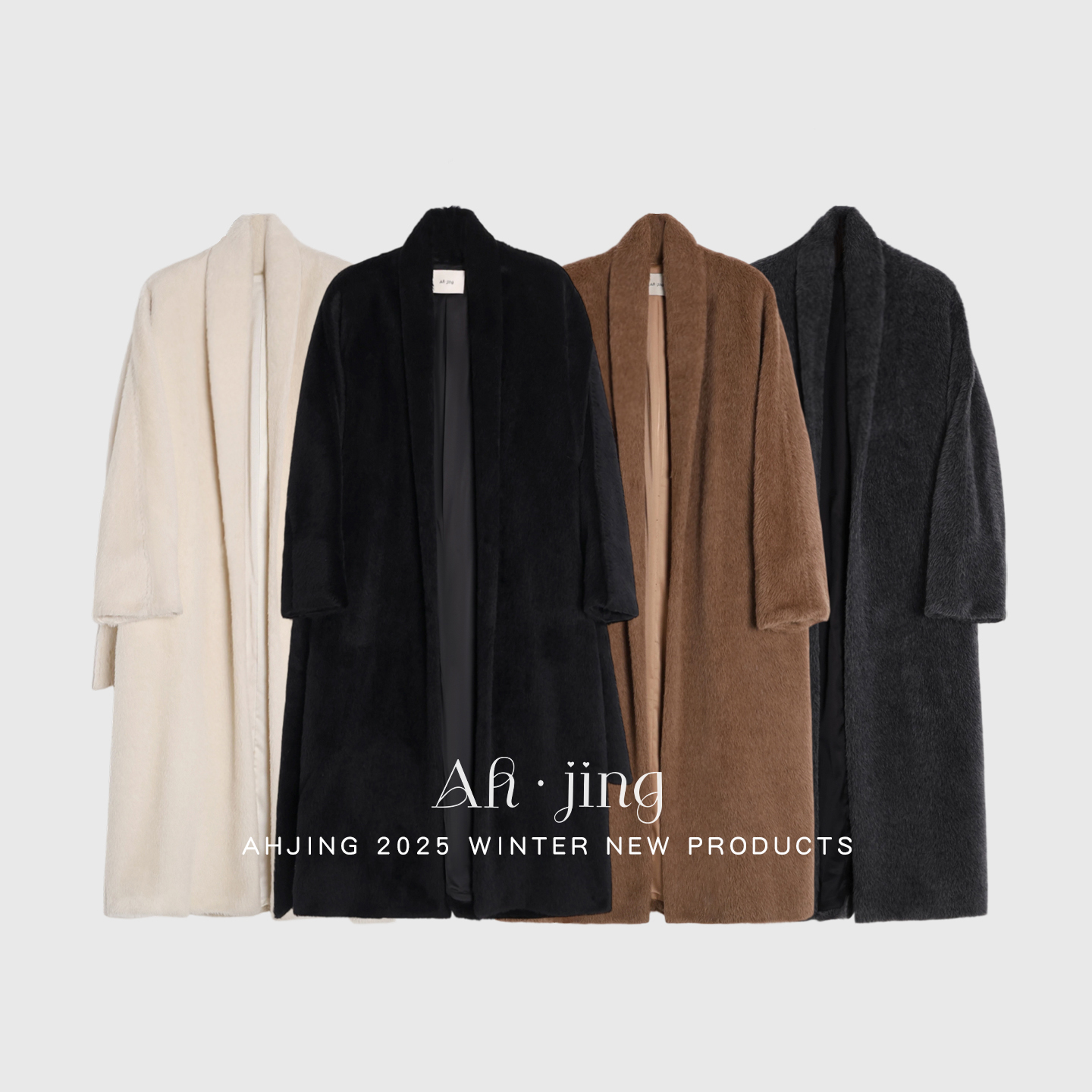 梓静 冬季新款 秘鲁阿尔巴卡经典中长款苏力大衣0047