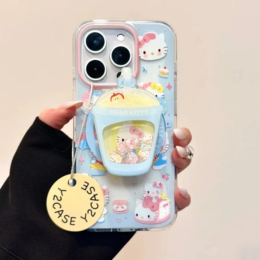 蓝色围边KT猫适用iPhone17promax苹果16手机壳15可爱14保护套磁吸