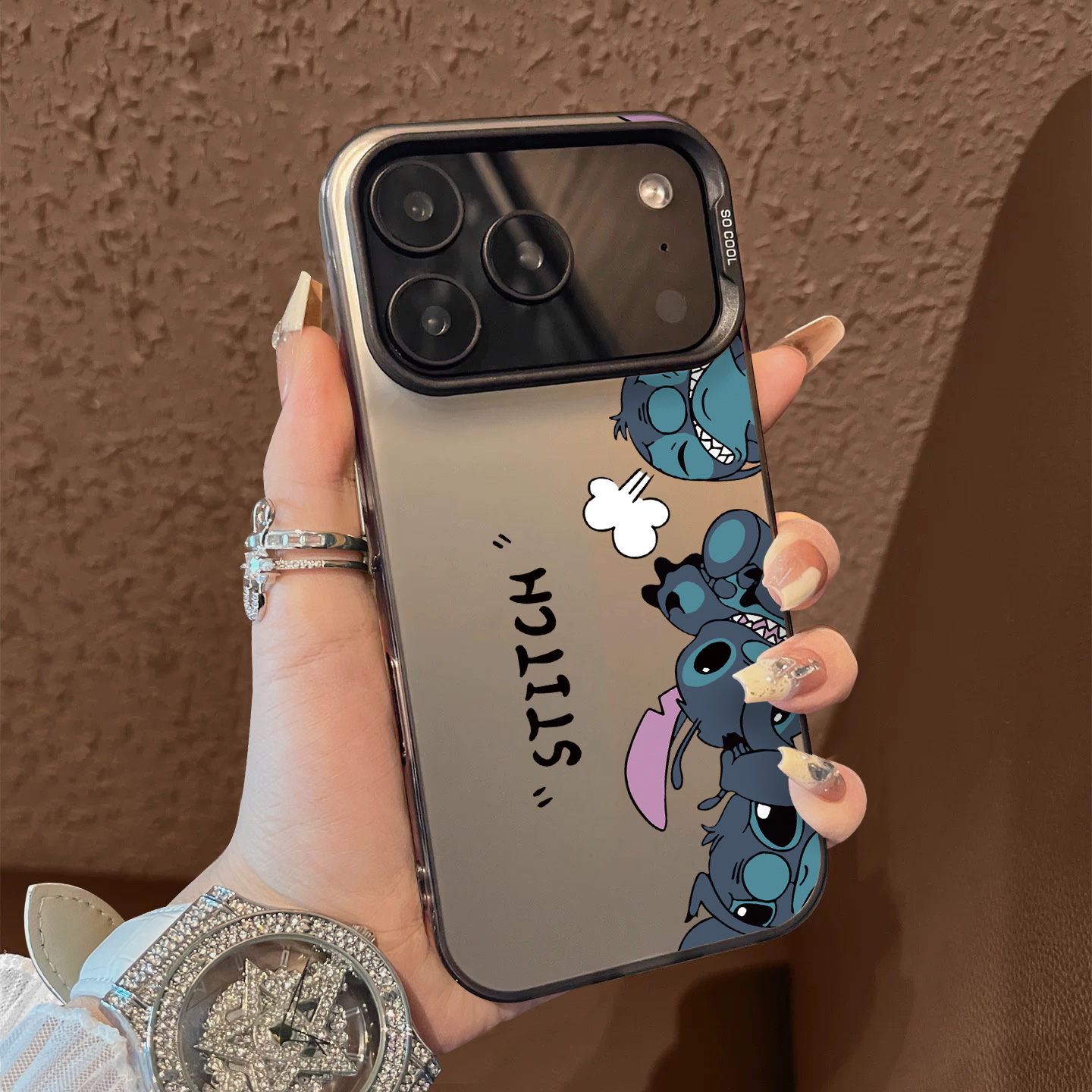 蓝色史迪仔适用苹果17promax手机壳iphone16pro高级感15pro男女款