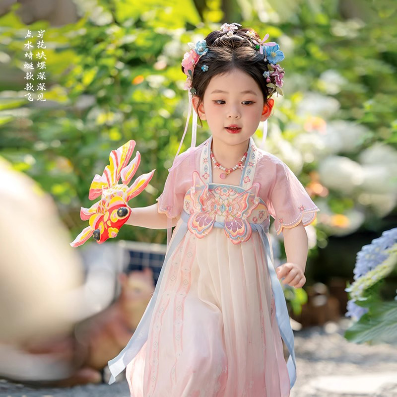 女童汉服2025新款儿童超仙古风襦裙小女孩古装唐装国风连衣裙夏季