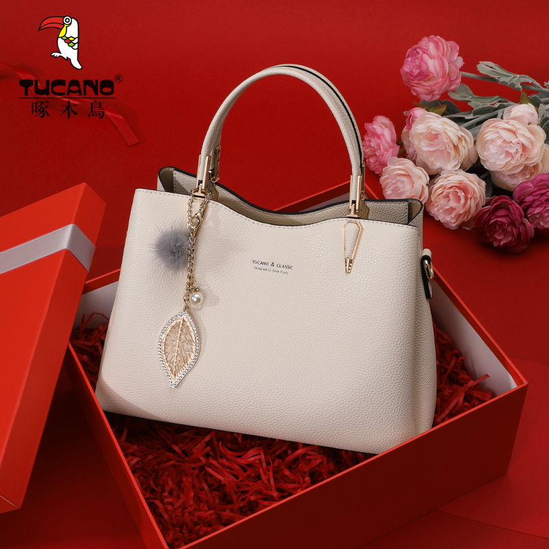 牛皮【现货】啄木鸟包包女款爆款2025新款女士手提轻奢礼物正品女包