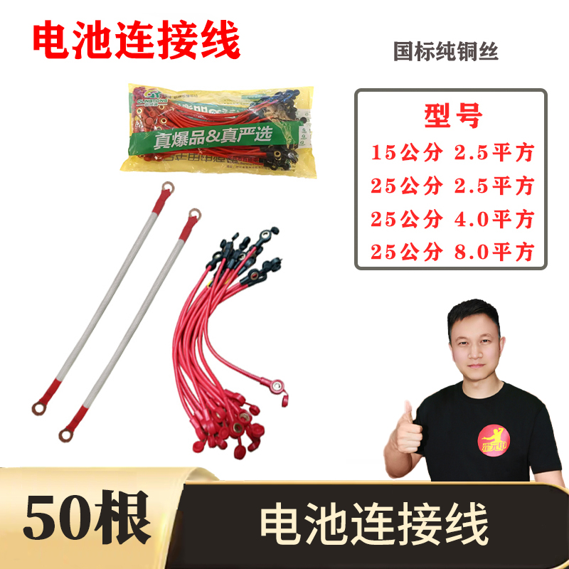 20/50根整包 电动车电池连接线纯铜电池线电池连线电瓶连接线