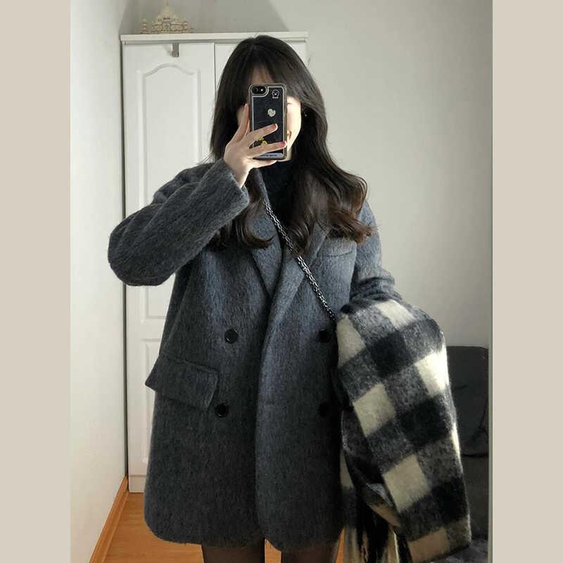 毛呢外套女短款小个子2026新款秋冬季高级感西装赫本风厚呢子大衣