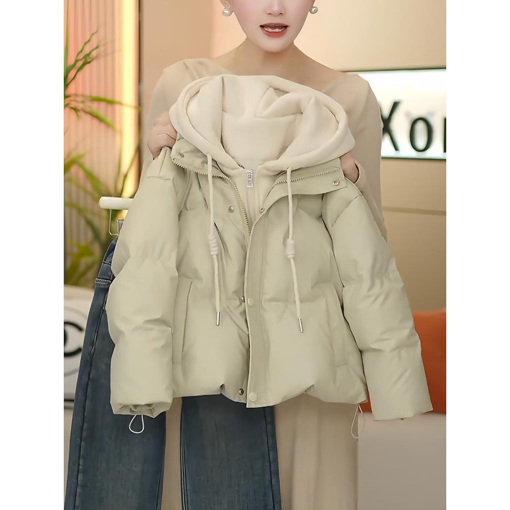 女童假两件服冬装2025新款洋气儿童连帽外女小马宝莉卡通棉衣