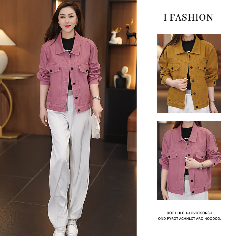 高含棉宽松休闲百搭外套女2026年春秋季新款洋气时尚短款夹克上衣