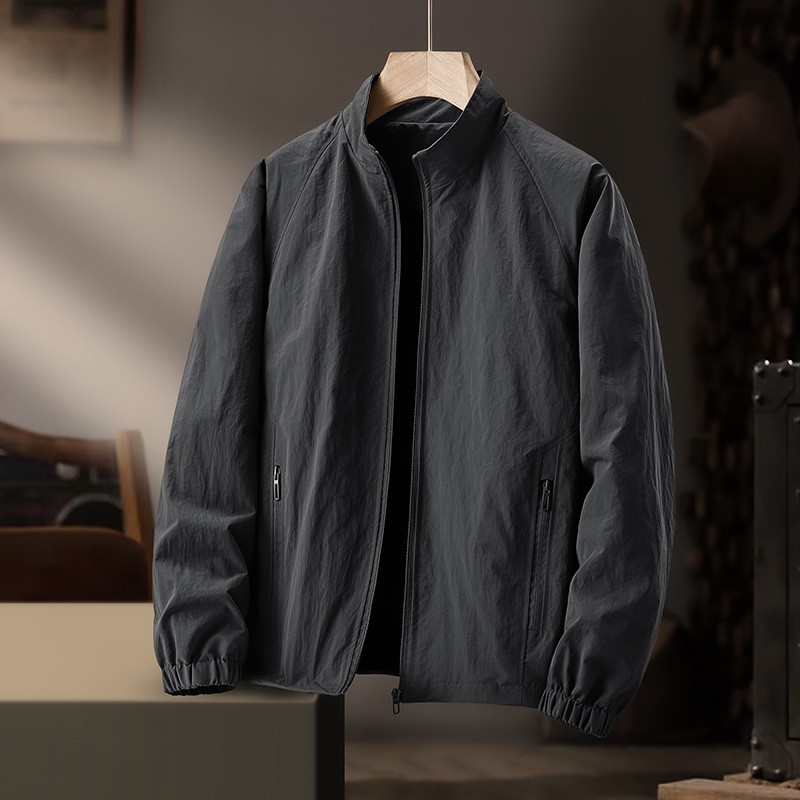 2025新款风衣男士夹克立领春秋防水户外潮流百搭运动休闲外套秋季