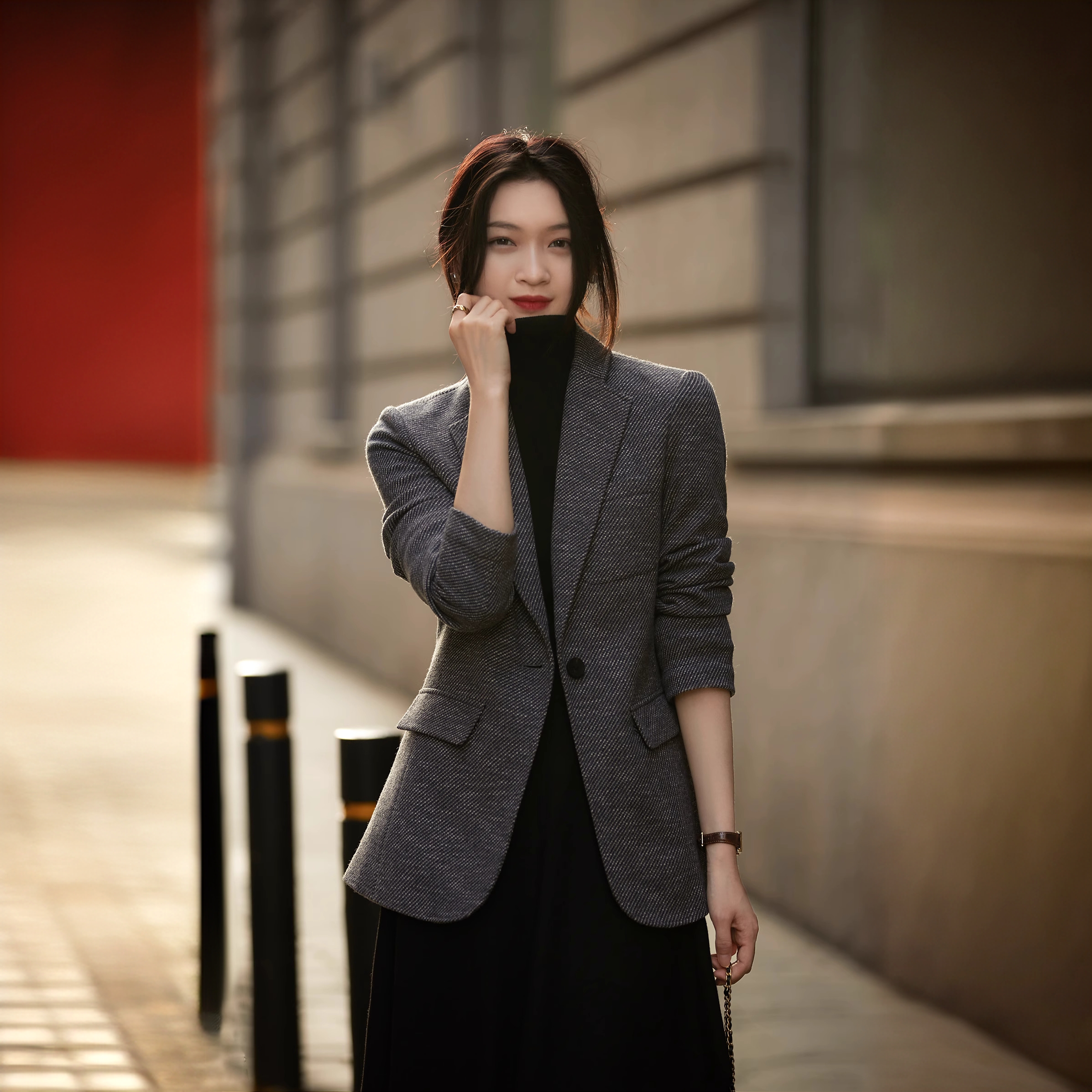 哥弟阿玛施正品小西服女款爆款2025新款秋冬季高级感羊毛西装外套