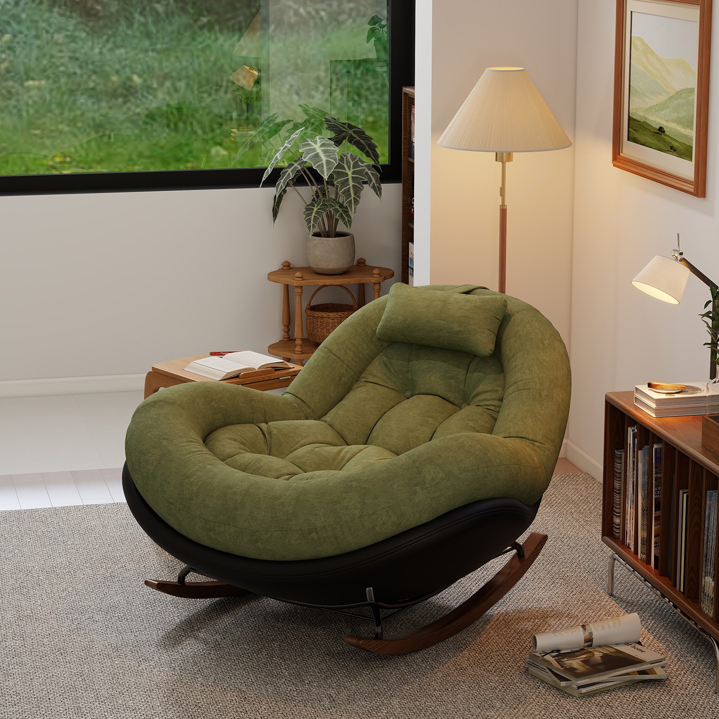 美物俪家复古摇椅大人躺椅家用阳台休闲2025新款懒人摇摇椅沙发椅