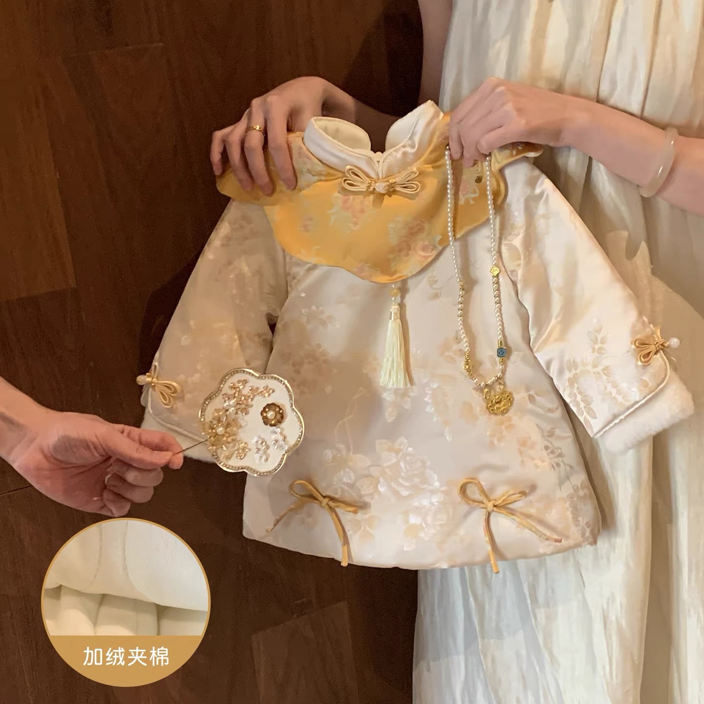 高端女童旗袍裙新款小童国风唐装宝宝周岁礼服裙洋气拜年服连衣裙