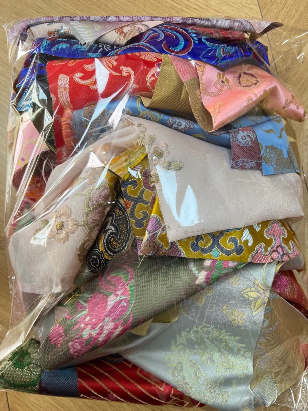 新中式织锦缎碎布头发夹料手工DIY大礼包颜色随机